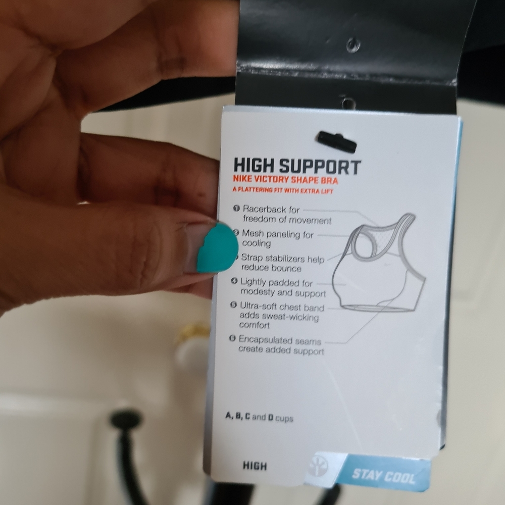 NIKE High Support Bra S Black for Exercise Yoga Pilate Jogging Running Walking - Picture 3 of 5